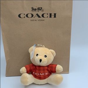 Coach bear keychain pendant